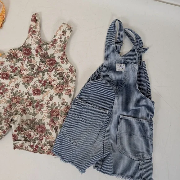 Bundle of 3 Overalls Girls Unisex Kids Child Coveralls Shortalls Shorts Onesie - Picture 7 of 8